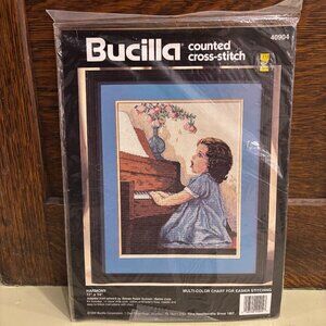 Bucilla Cross Stitch Kit Harmony Sweet Child Piano 11" X 14" Bessie Pease Gutman